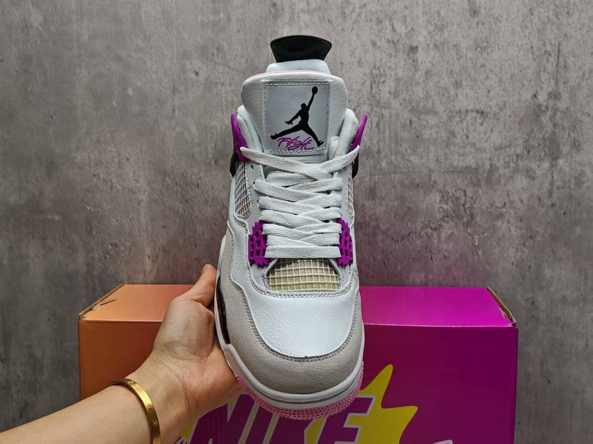 Air Jordan 4 Retro MENS WMNS Comic Off‑White Anthracite Fire Pink Muslin JA1135‑100