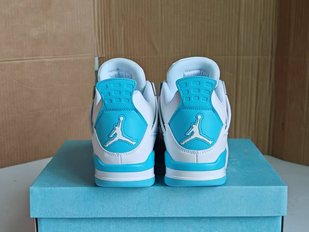 Air Jordan 4 Retro MENS WMNS White Aluminum Ice Blue Metallic Silver HV0823‑100