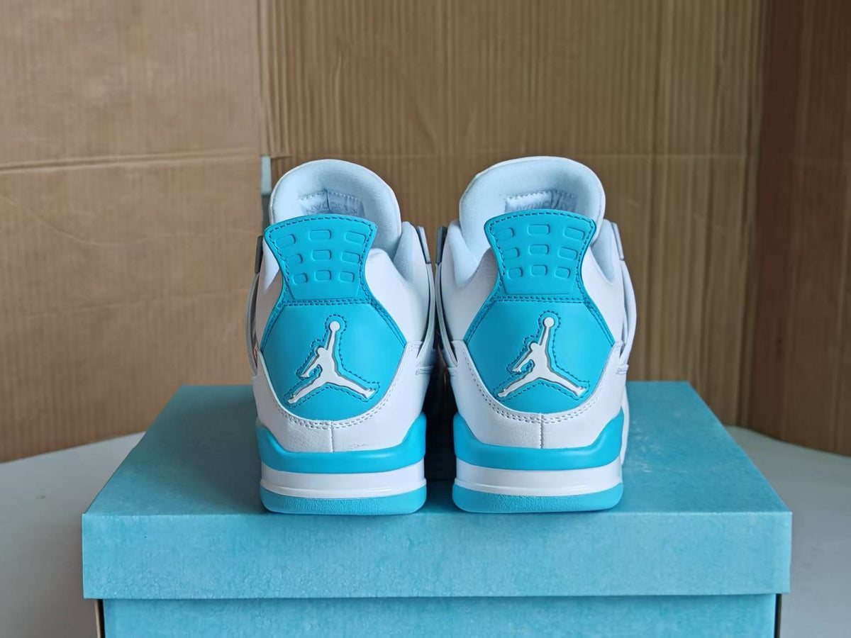 Air Jordan 4 Retro MENS WMNS White Aluminum Ice Blue Metallic Silver HV0823‑100