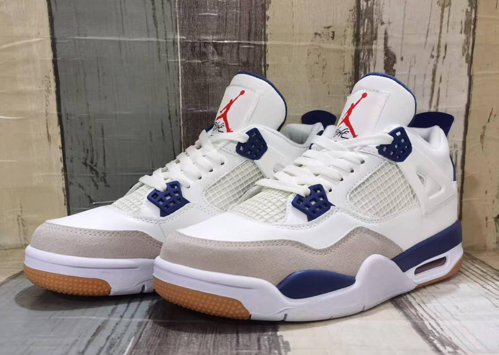 Air Jordan 4 Retro Off‑White‑Blue