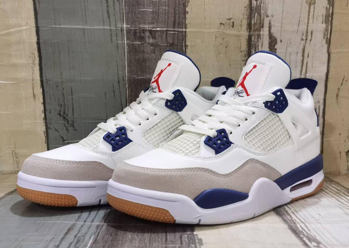 Air Jordan 4 Retro Off‑White‑Blue