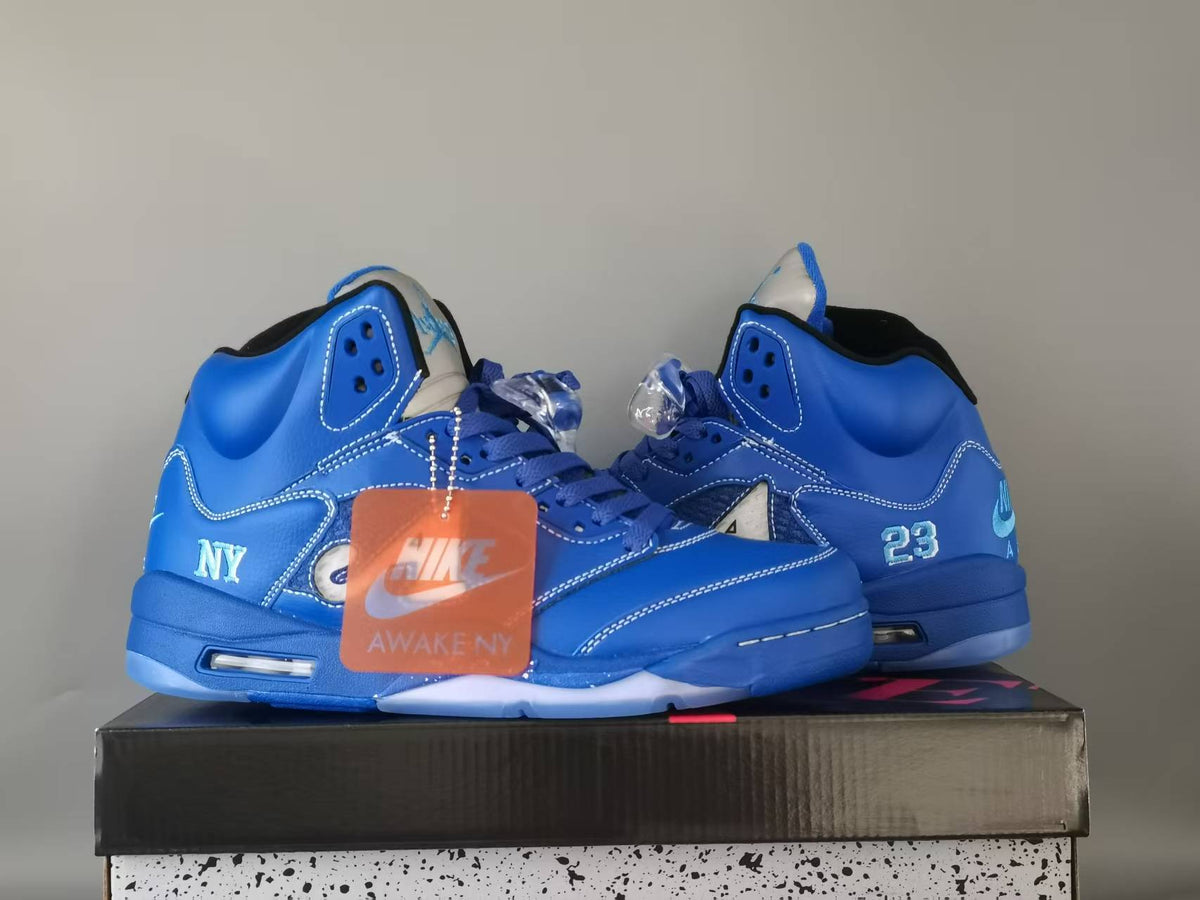 Air Jordan 5 Retro NY Arctic Blue Blue Black