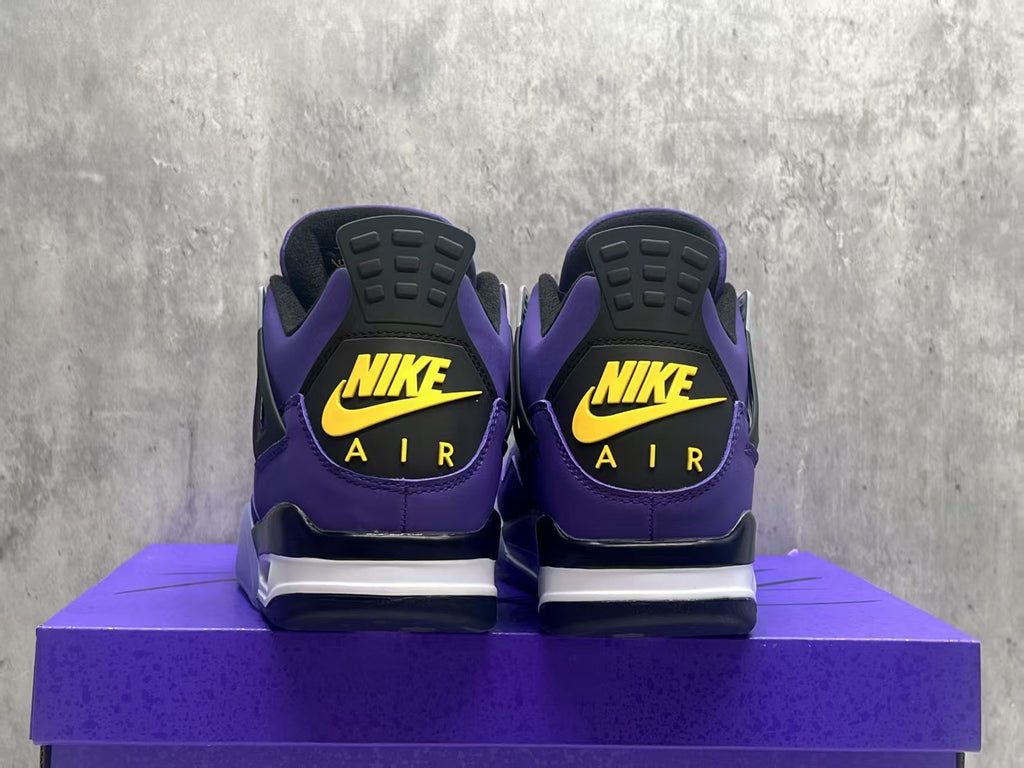 Air Jordan 4 Retro Lakers Purple‑Gold
