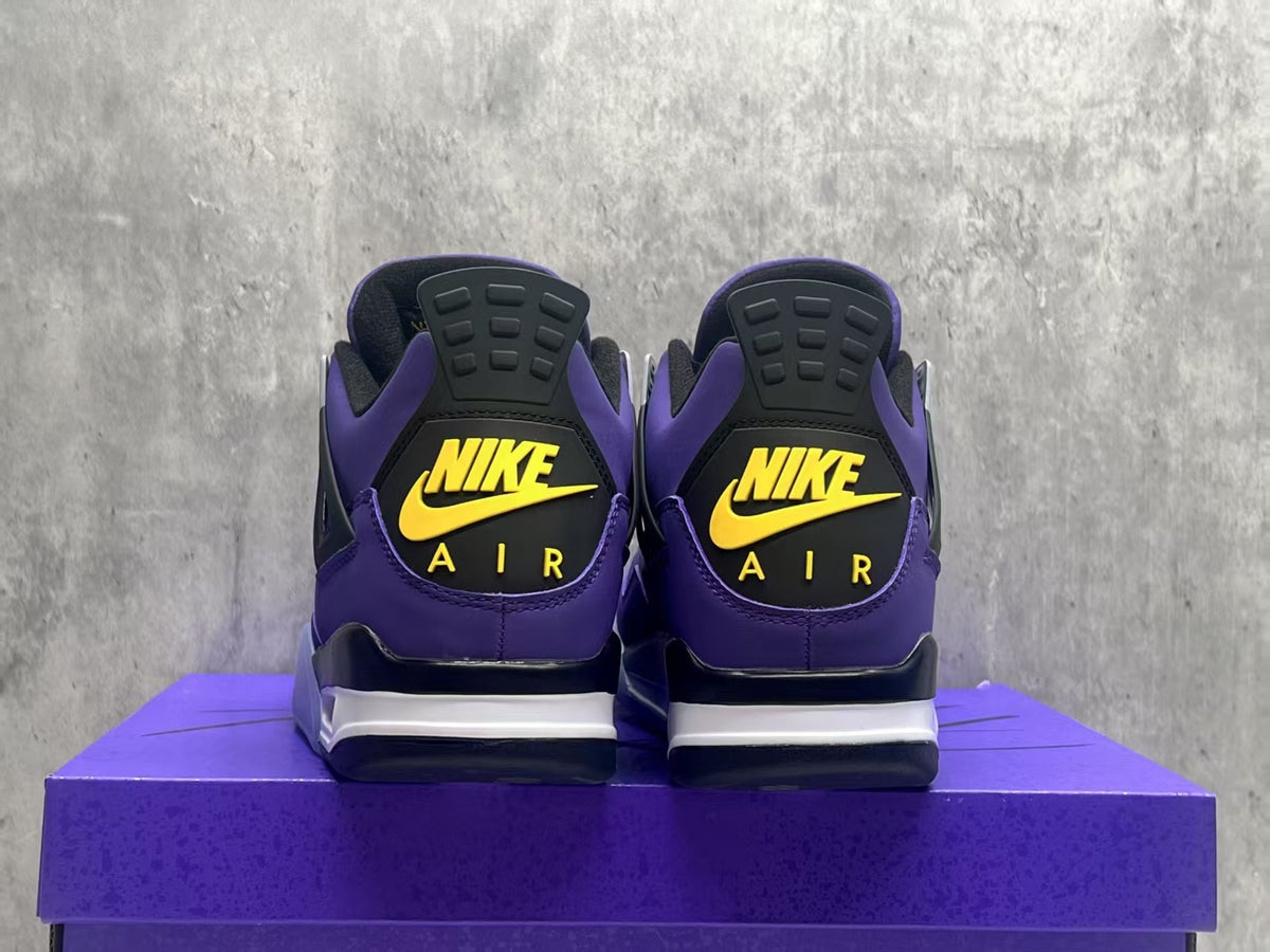 Air Jordan 4 Retro Lakers Purple‑Gold
