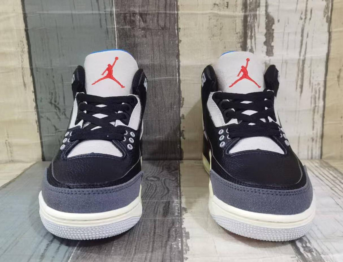 Air Jordan 3 Retro Black‑Blue‑Red Men's