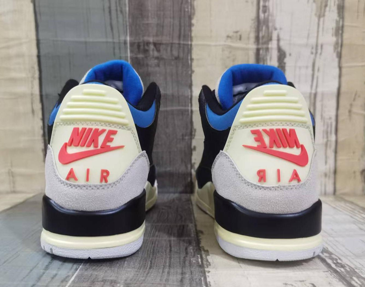 Air Jordan 3 Retro Black‑Blue‑Red Men's