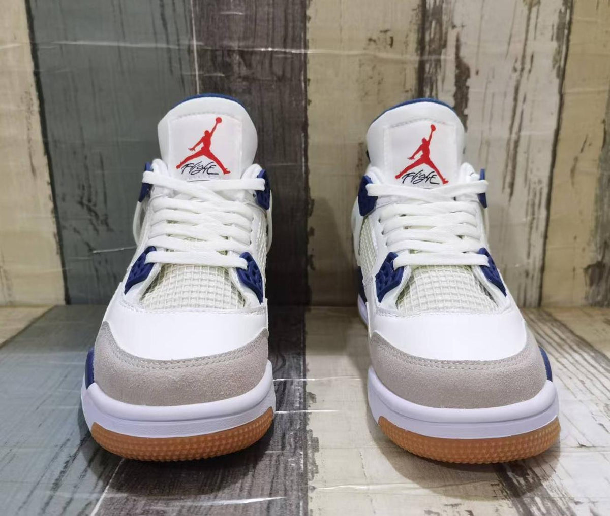 Air Jordan 4 Retro Off‑White‑Blue